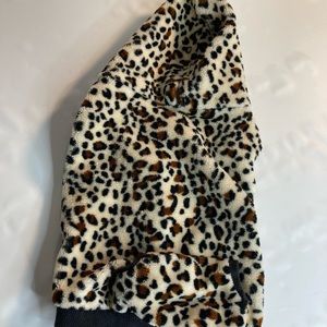 Leopard dogs fleece hooded coat medium big lots
